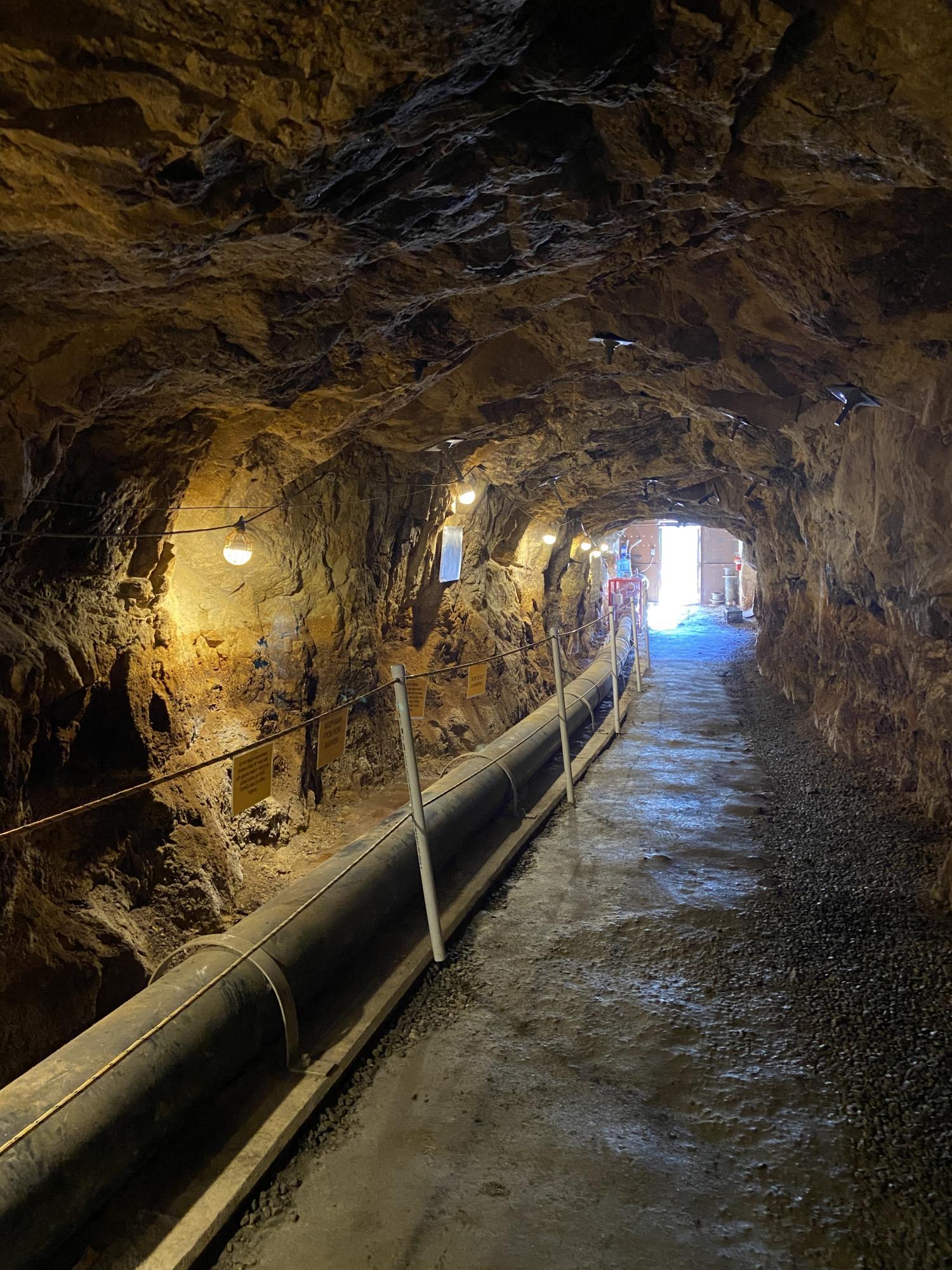 Inside the Argo tunnel where the water has flooded the mine and is being dumped out