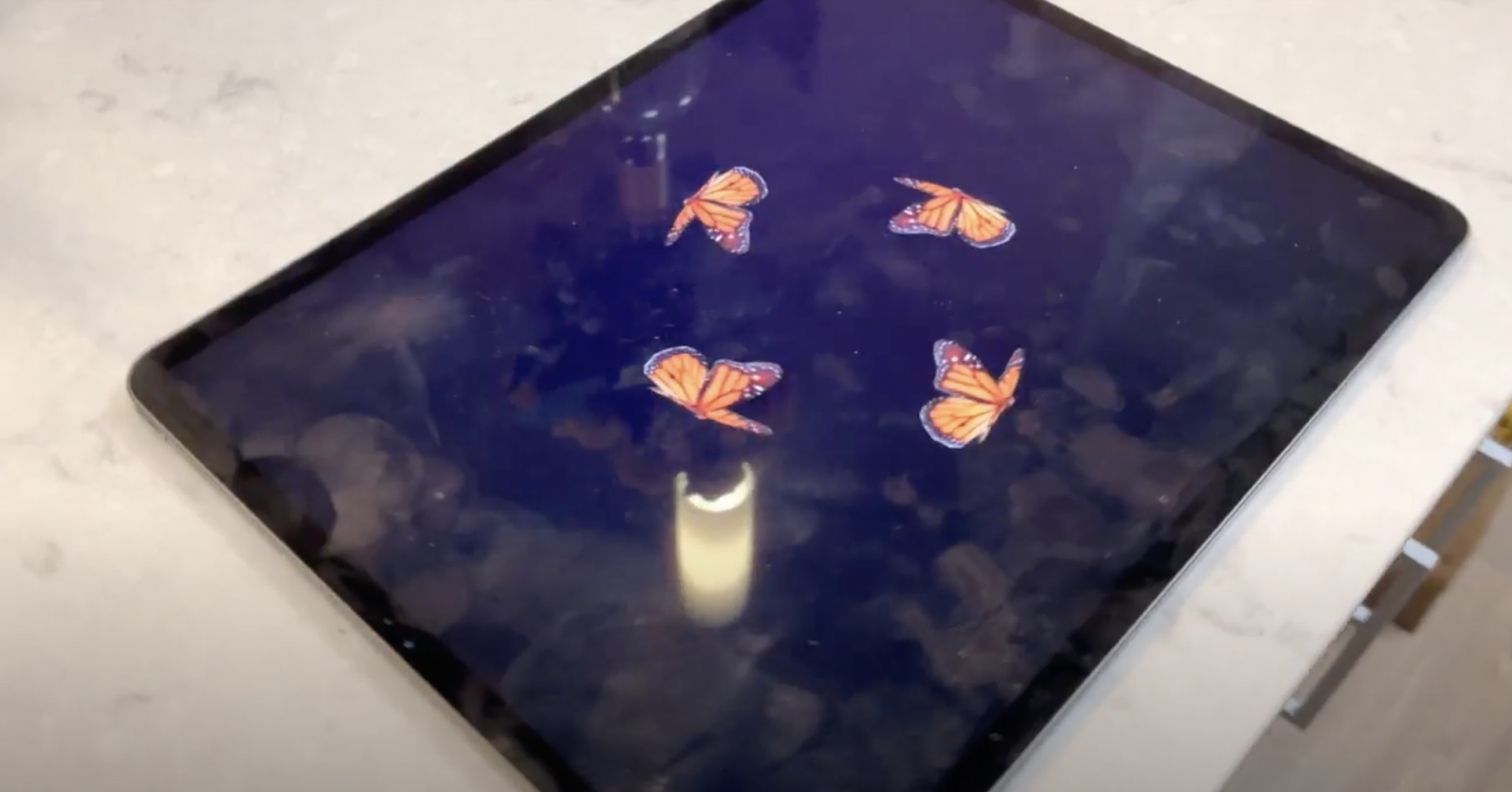 An iPad with animation displayed