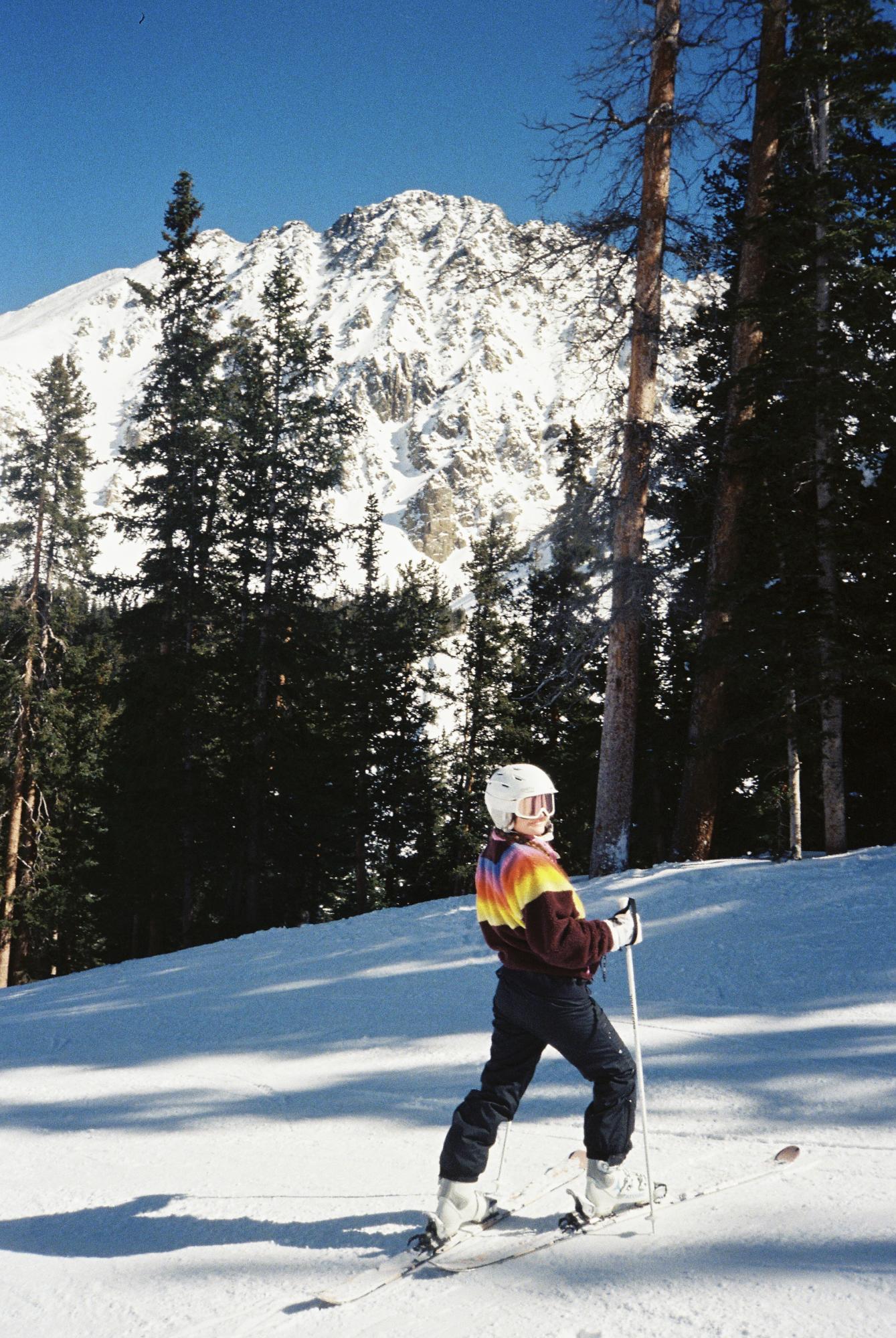 Powder Shredder, modeled by Zoe Barry, shot on 35mm film, natural lighting