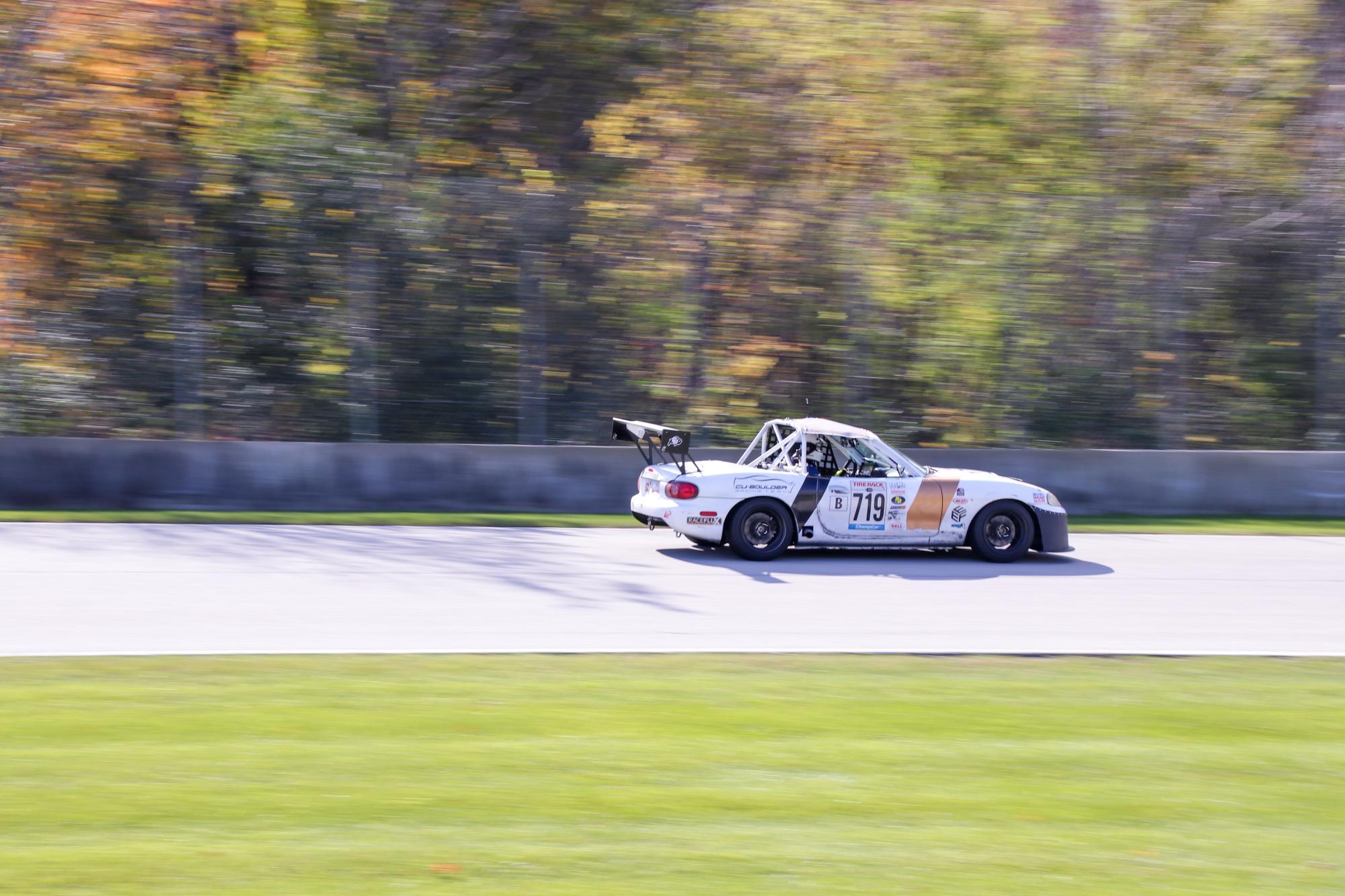 Car 719 approaching turn 4 at Road America