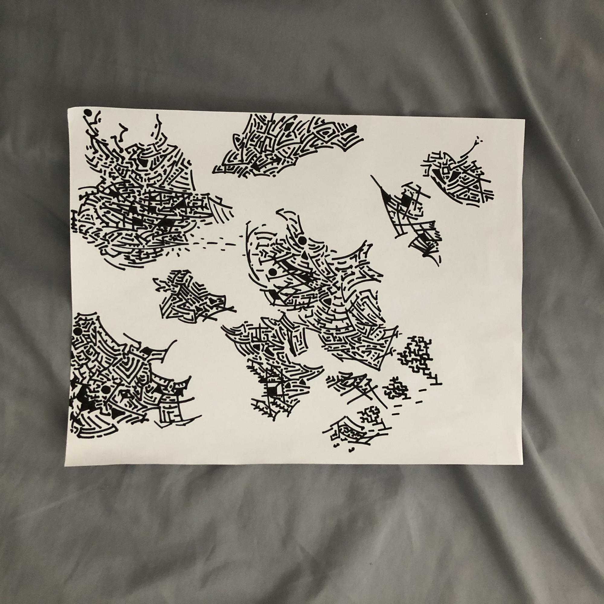 Drawing laying on a bed