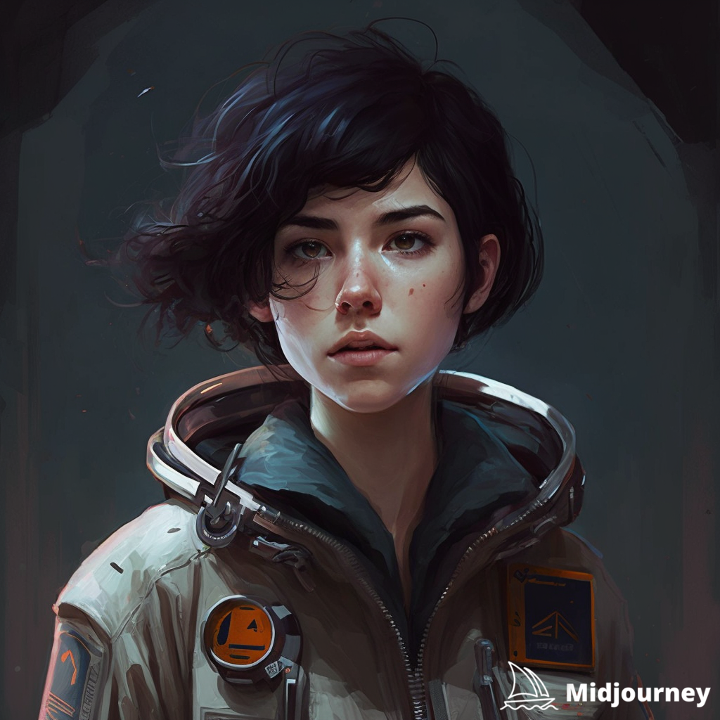 AI concept art painting of crew member 