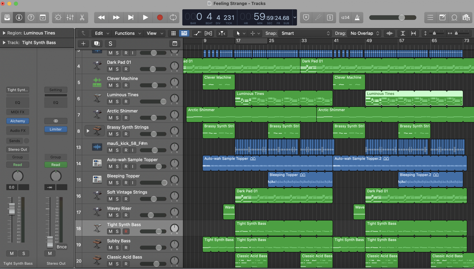 Interface of audio software