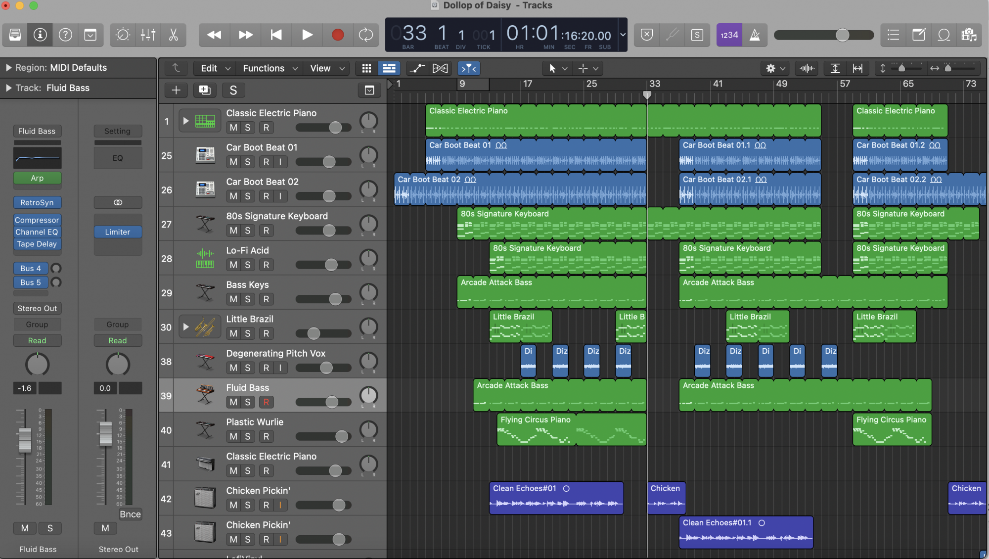 Interface of audio software