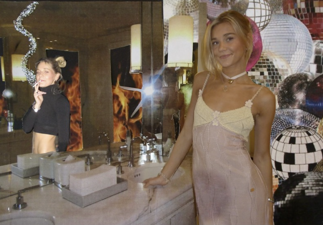 girl in front of mirror