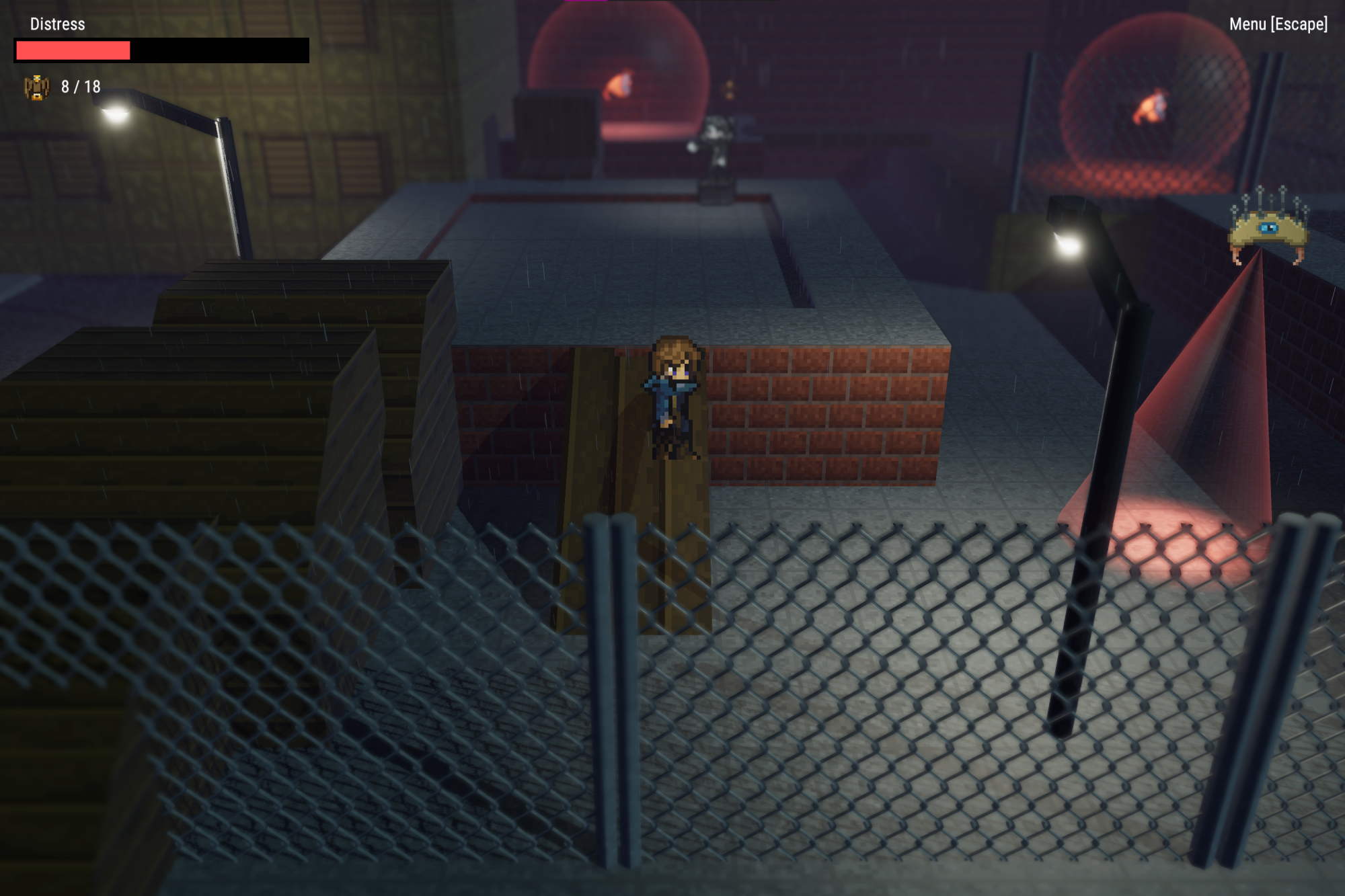 Screen interface of Evan and the Eagles game with avatar and eagle in an enclosed space