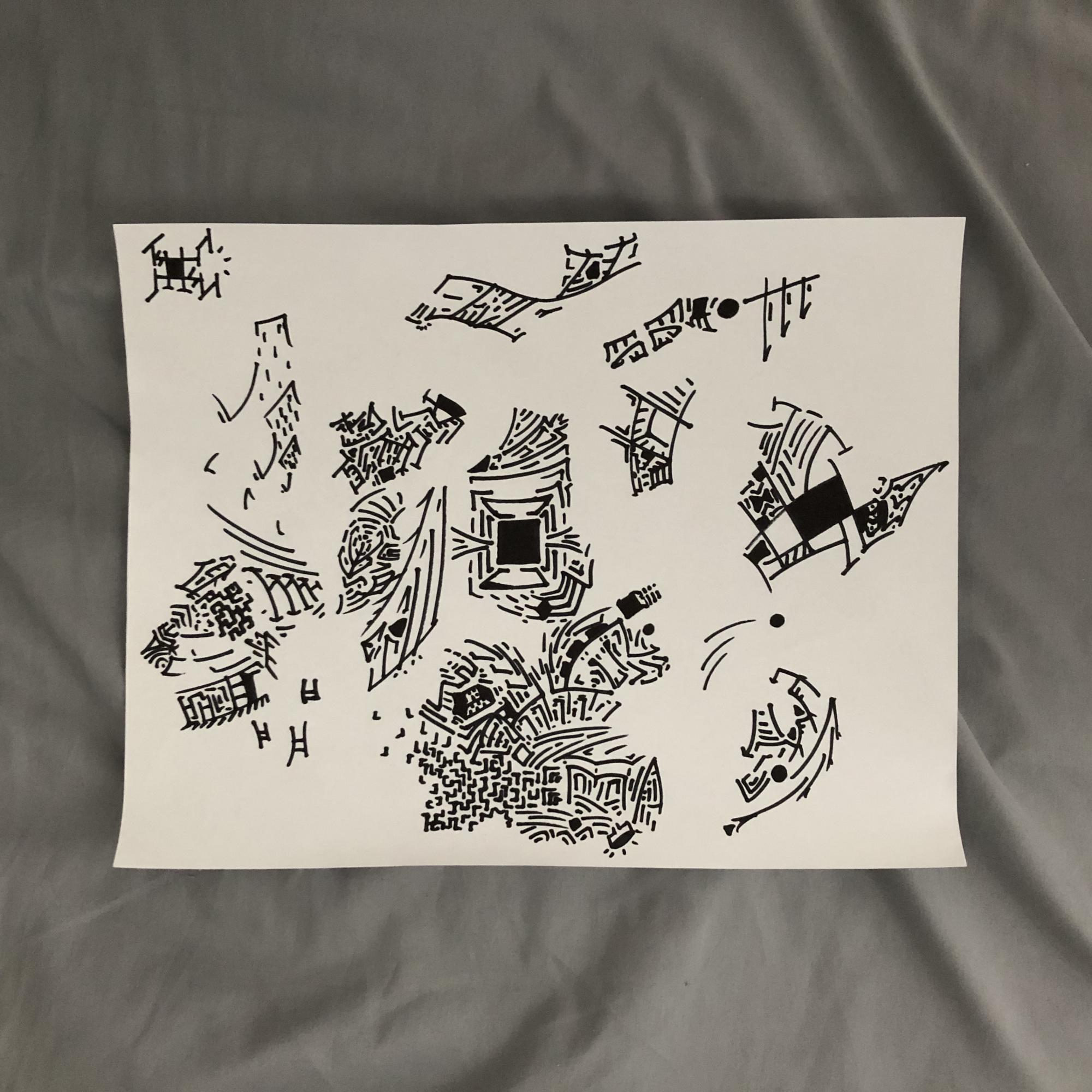 Drawing laying on a bed