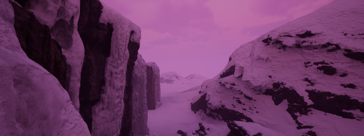 Mountains in pink hue
