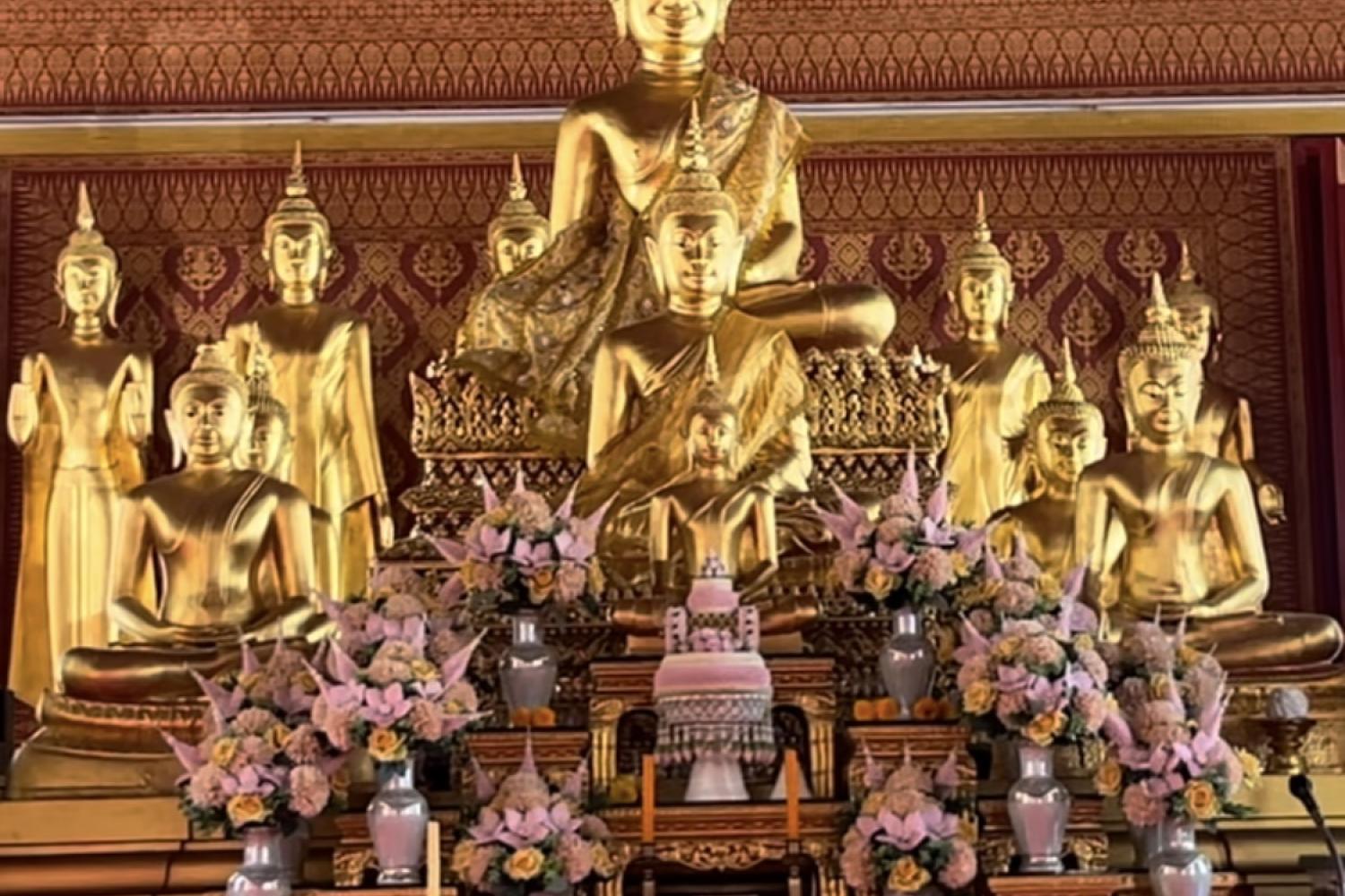 Inside a beautiful temple in Bangkok, Thailand
