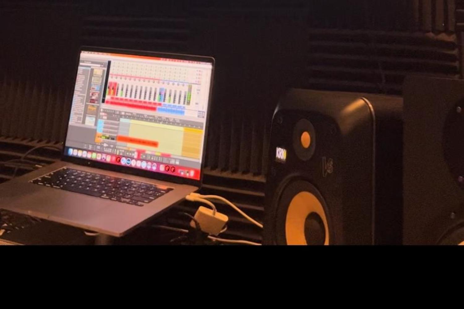 Mixing and mastering a track, setting all levels and hearing them on studio monitors