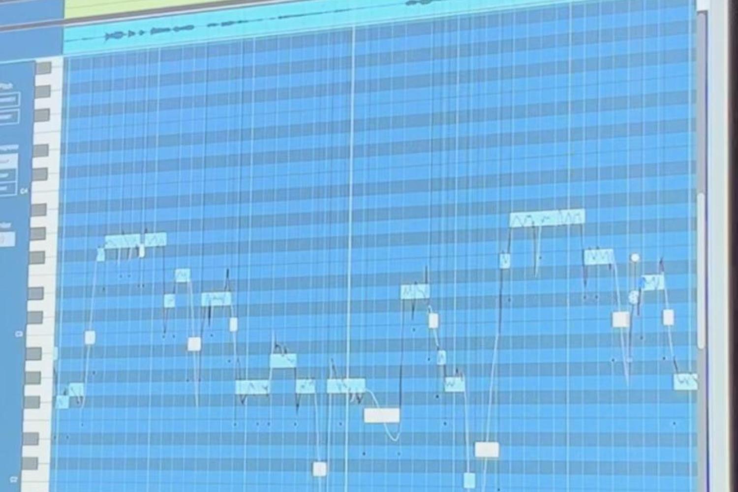 An example of AutoTune, with a snapshot of the editing process in the program