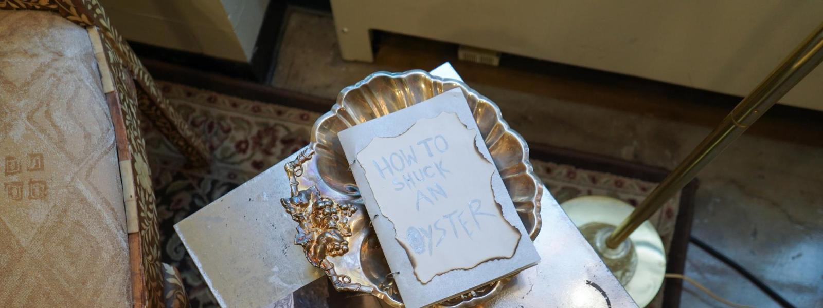 booklet on a table