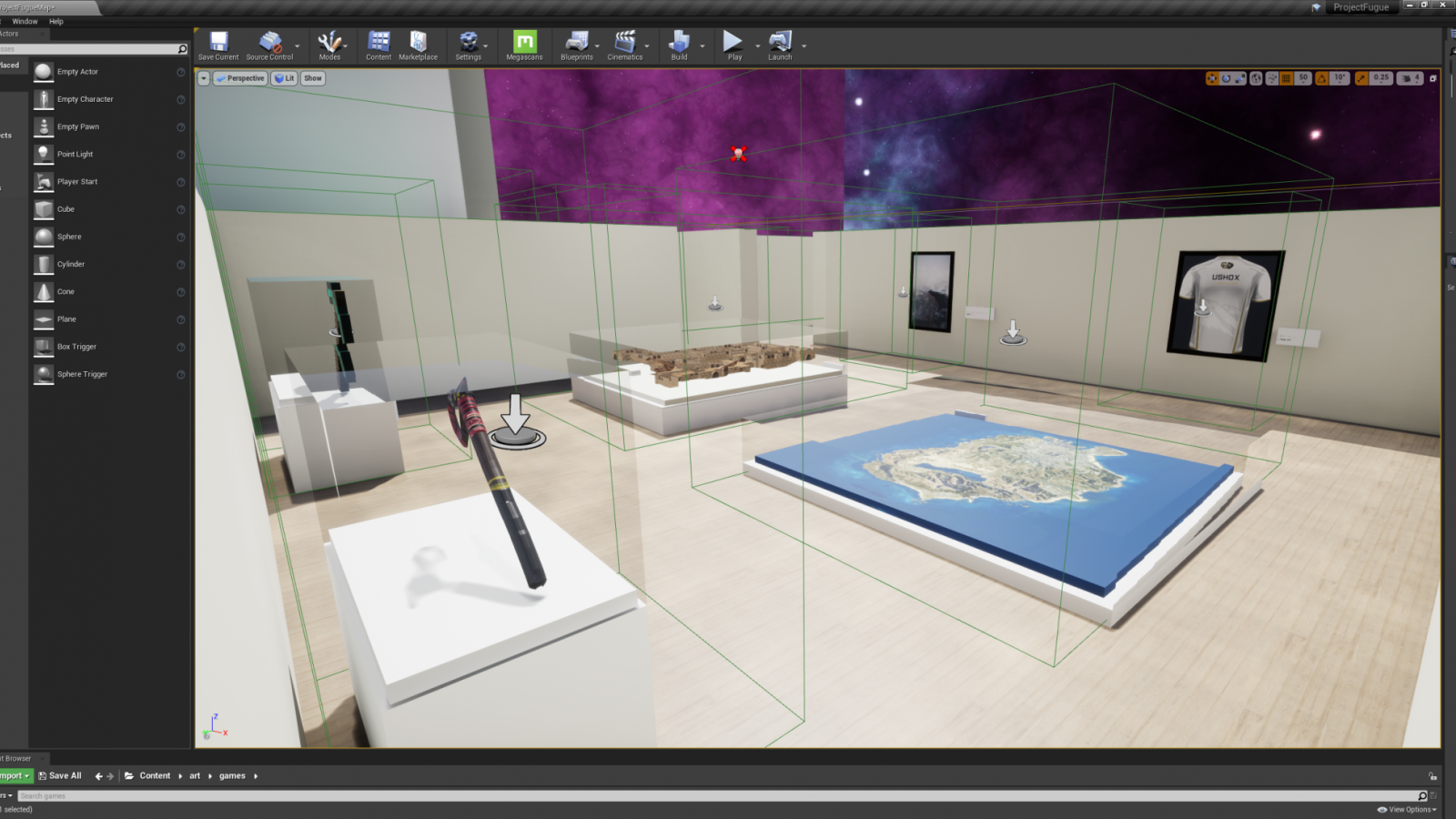 Interface of game development