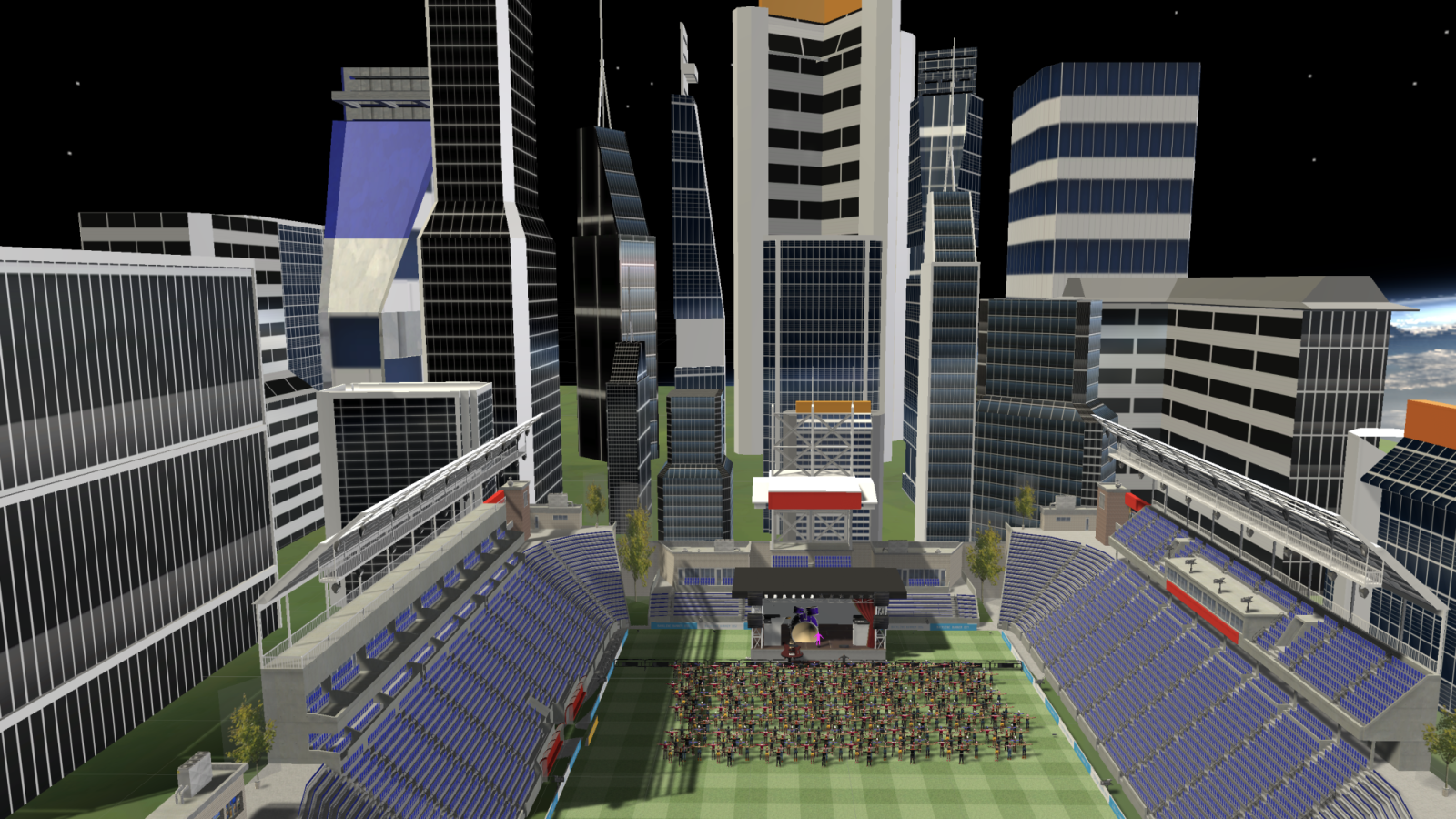 3D render of a live concert