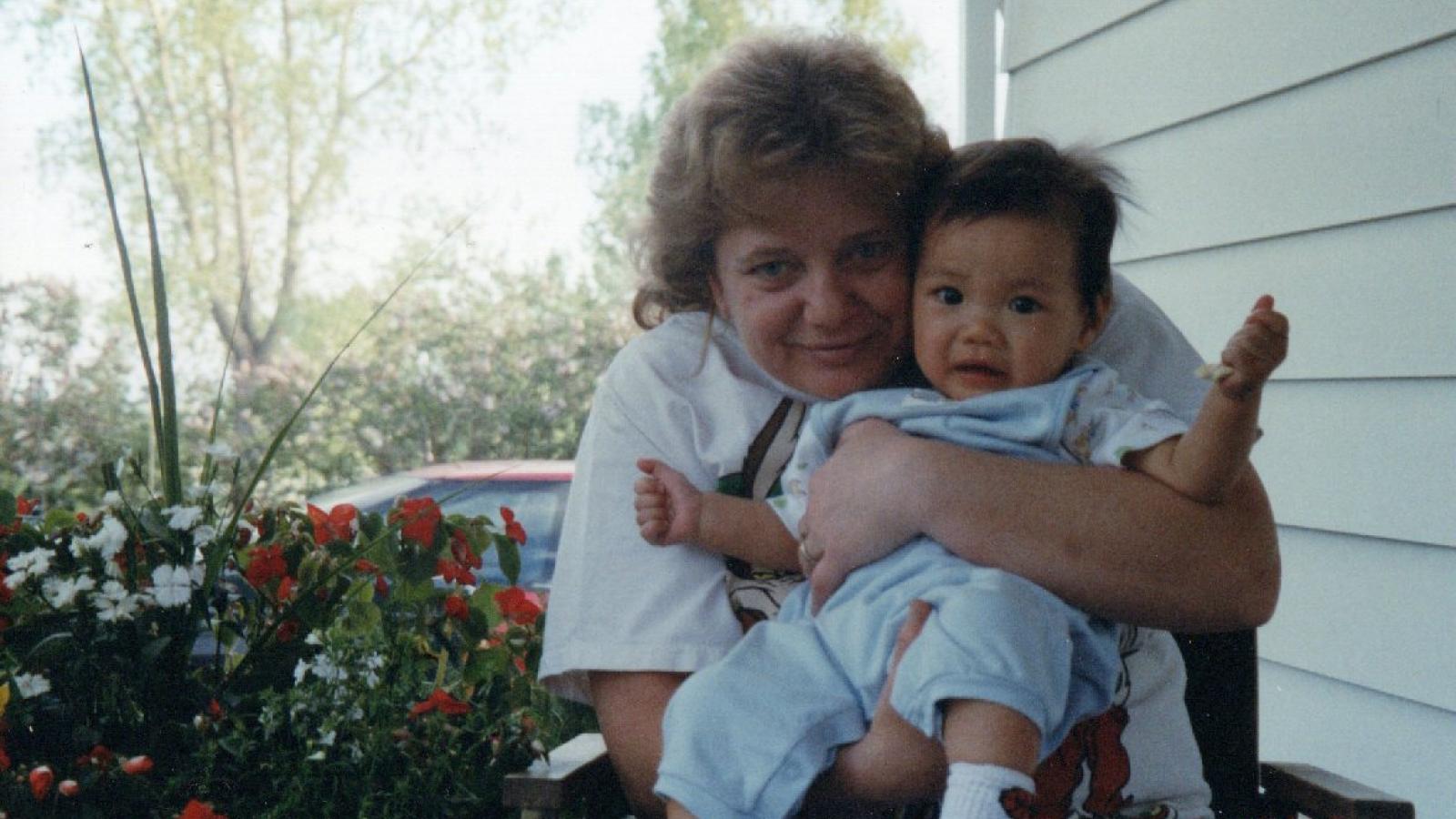 Fawn Epstien holding 1 year old Lane Epstien