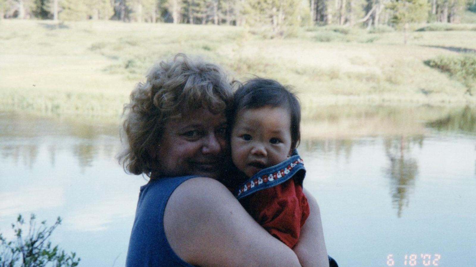 Fawn Epstien holding 1 year old Lane Epstien