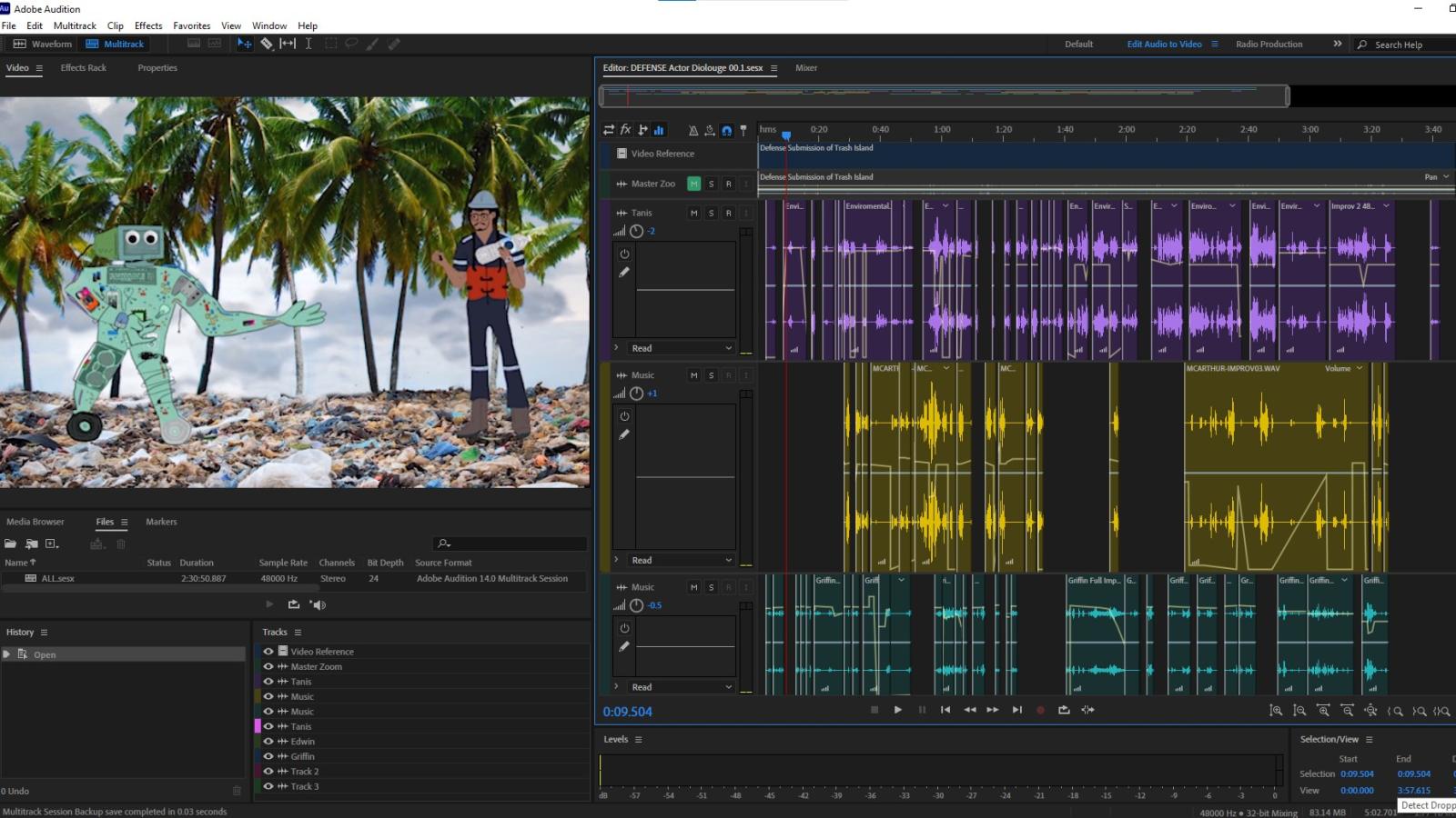 Video editing interface showing timeline and preview window