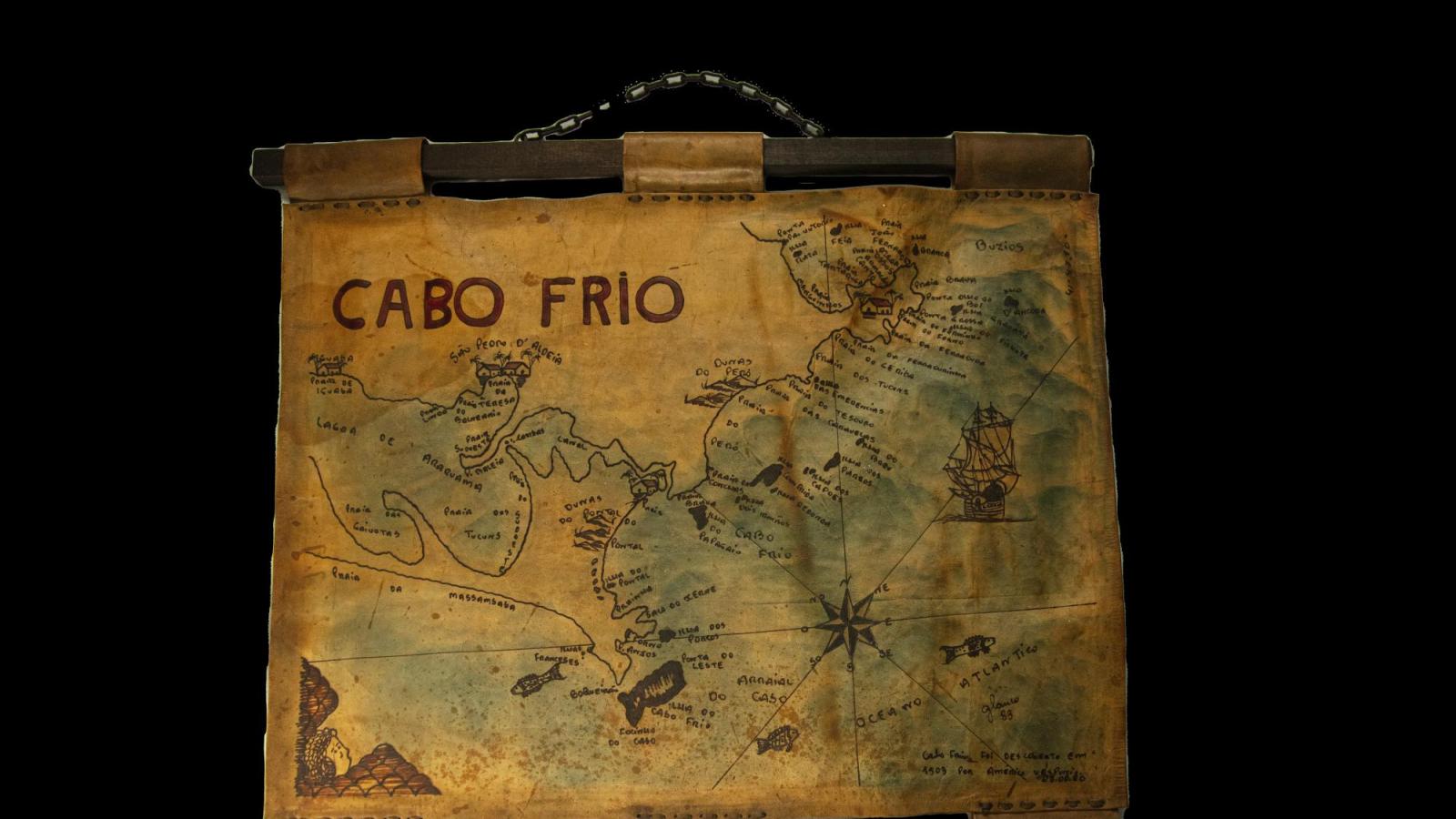 map on a dark background