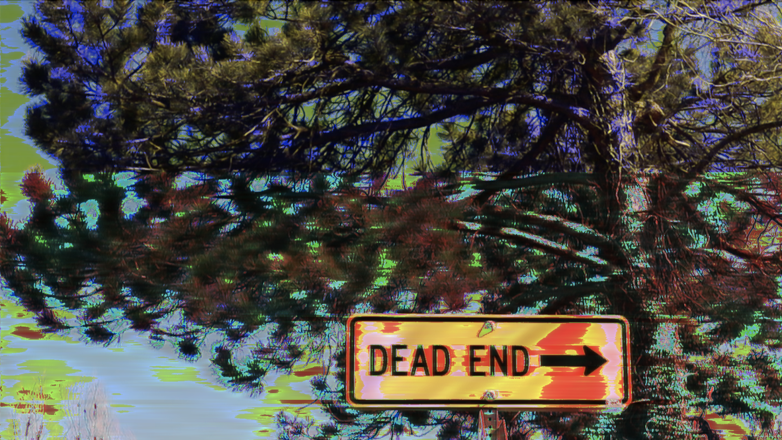 It's an overlay of a dead end sign