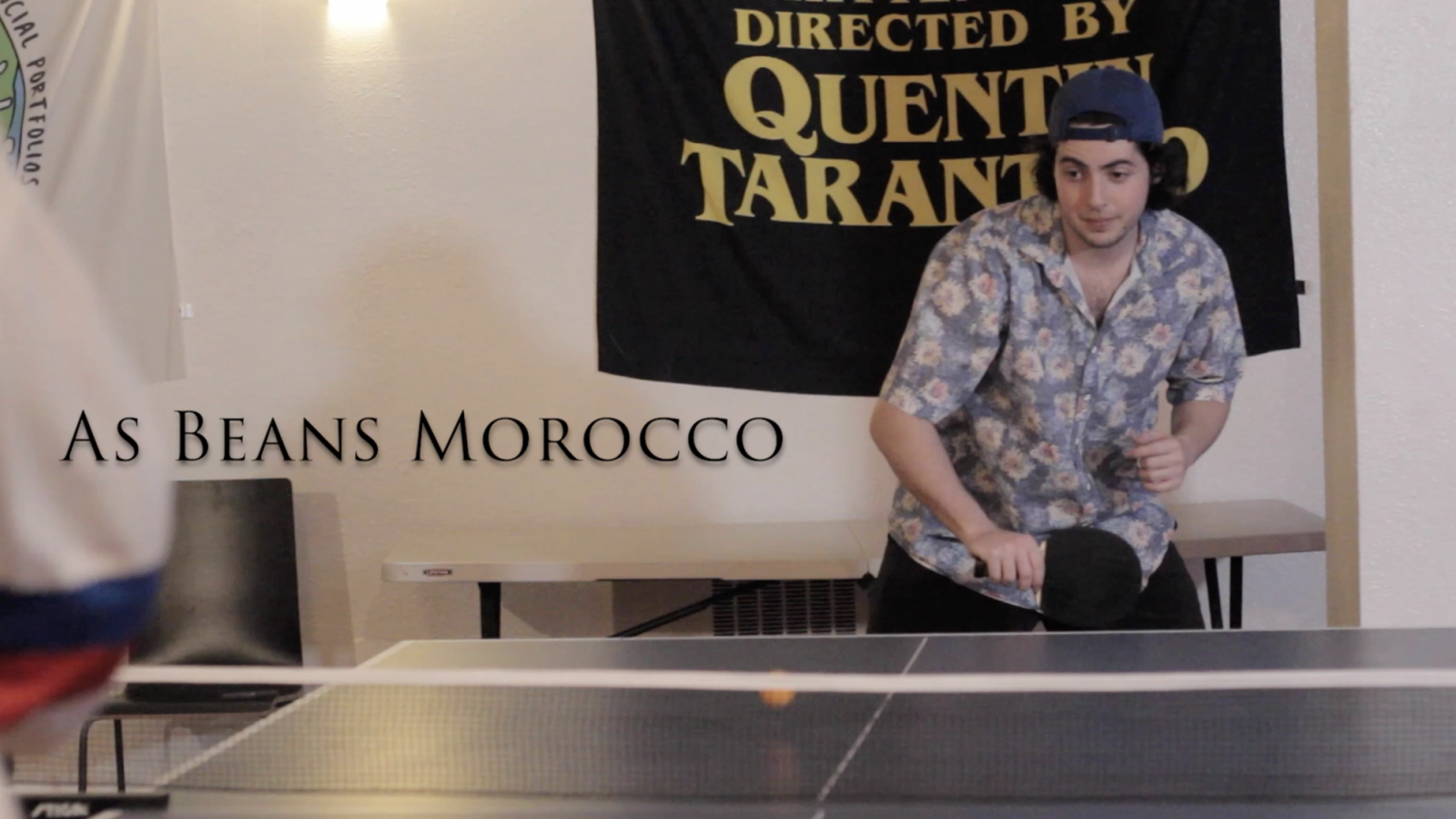 person playing ping pong with title text
