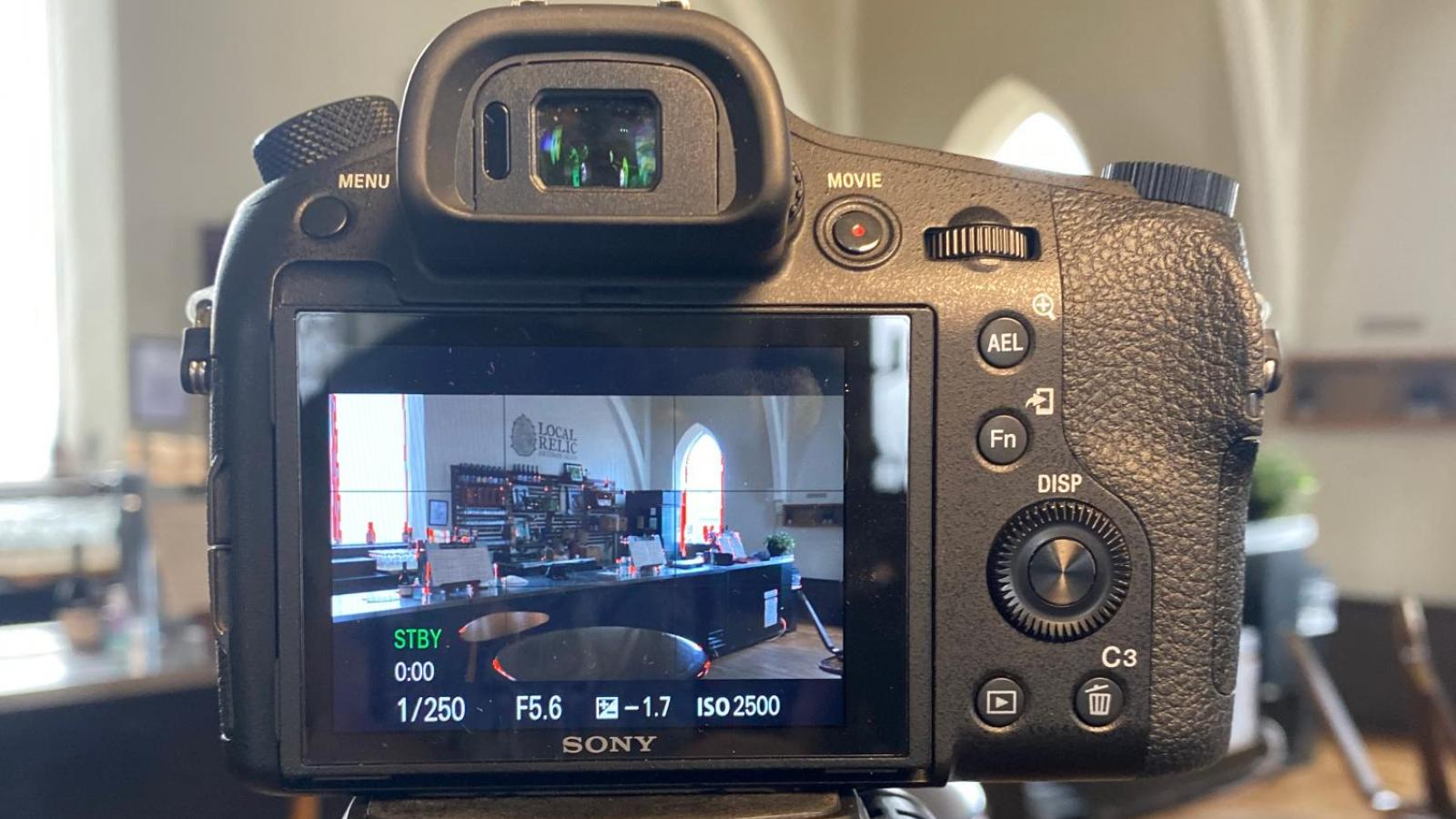 View of the set from behind the camera