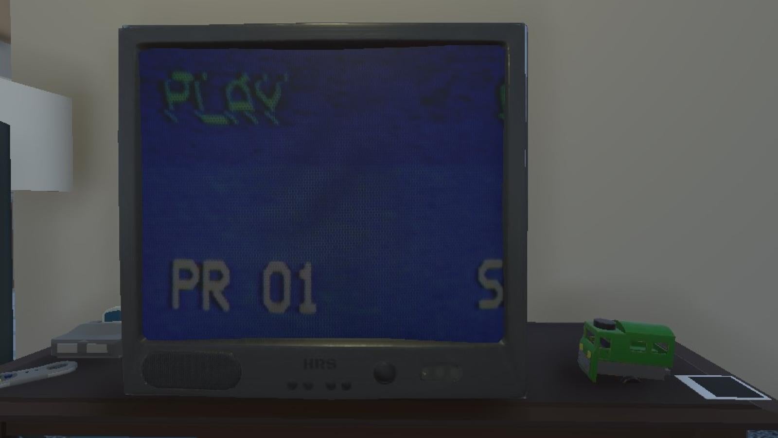 living room scene with TV console