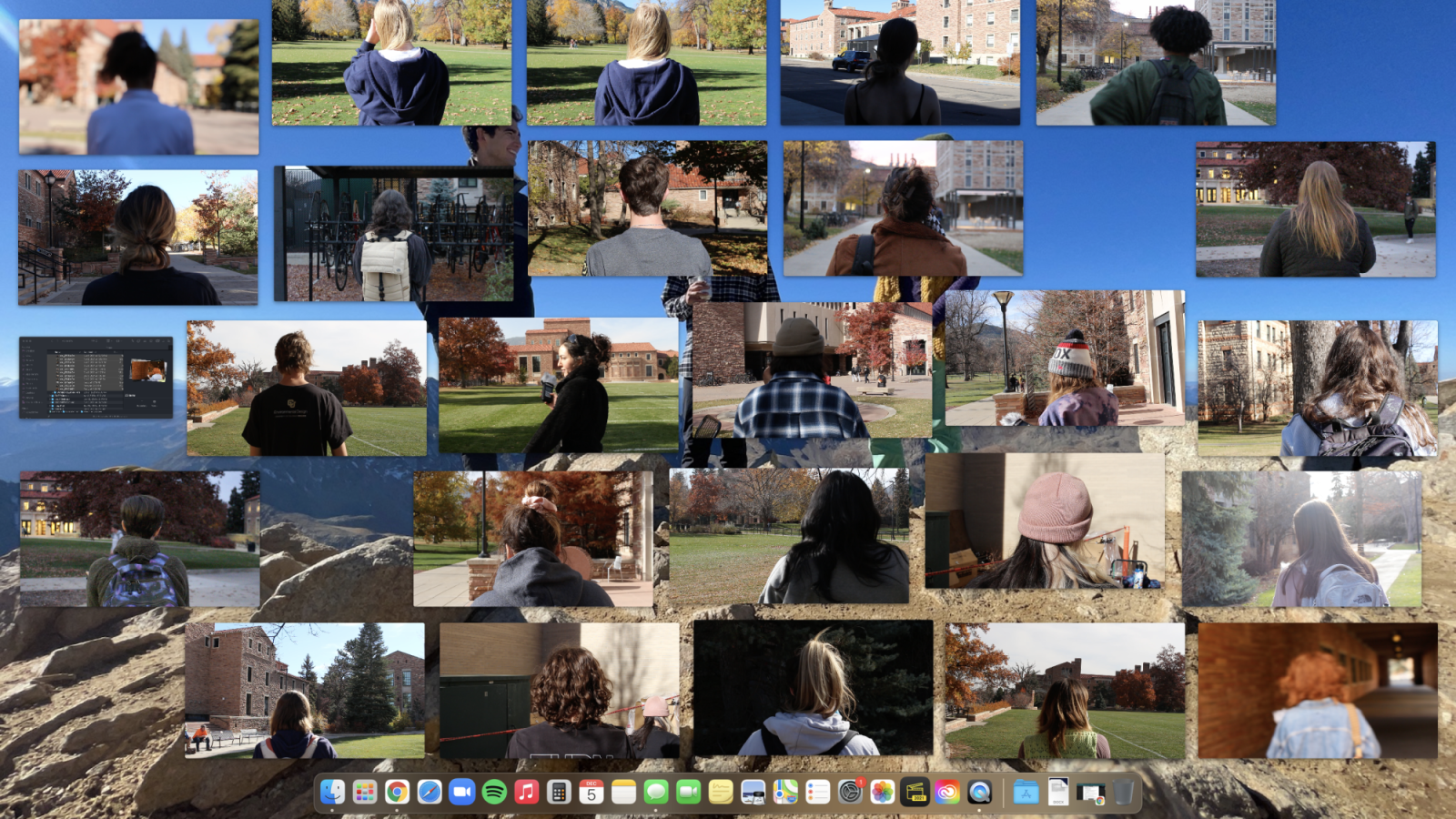 Tiled set of images of al the subjects with the backs to the camera