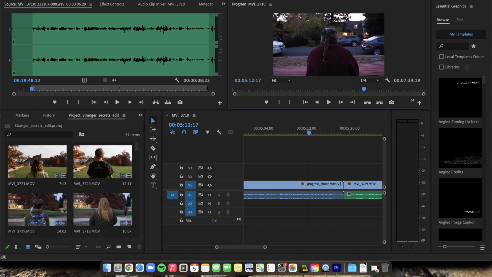 Screenshot of adobe premiere pro editing set up
