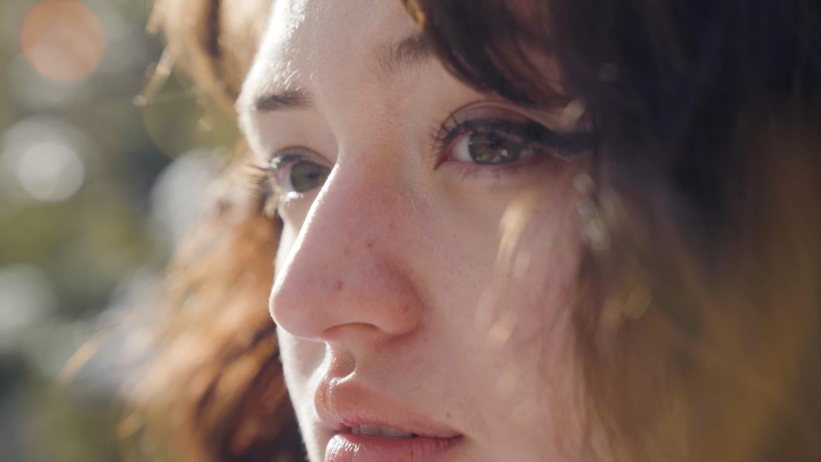 close up of womans face