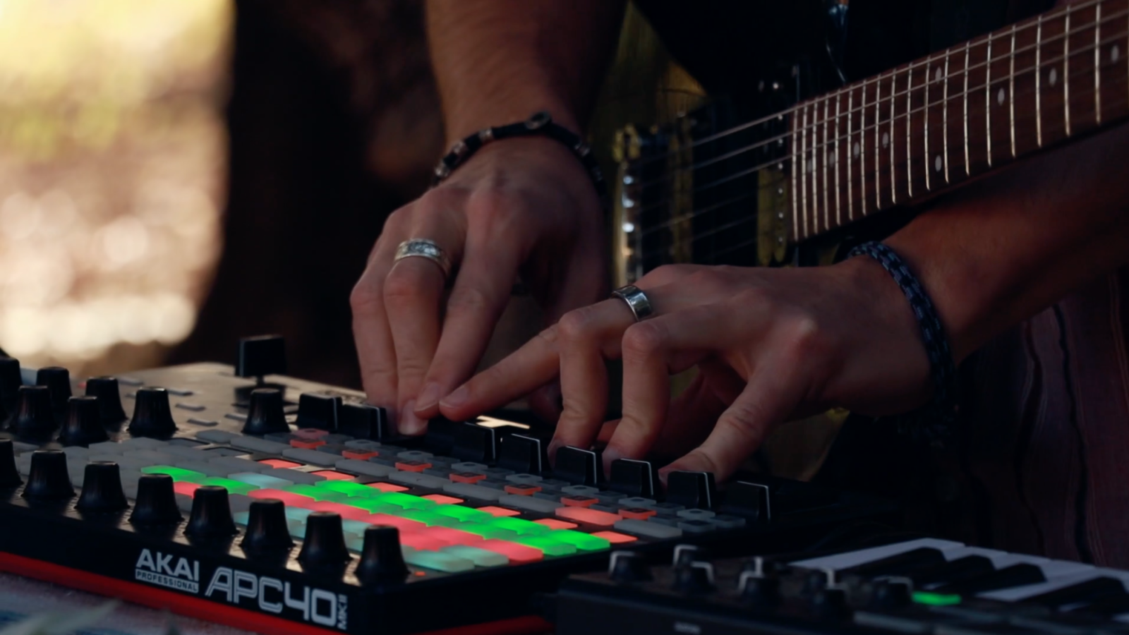 Hands on a midi controller
