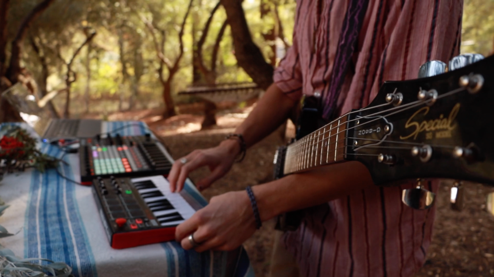 Band playing synthesizers