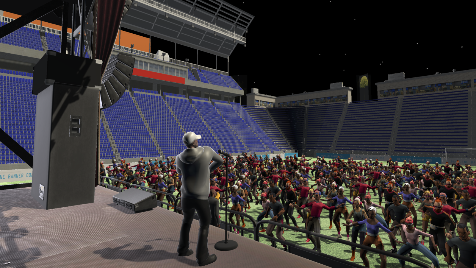 3D render of a live concert