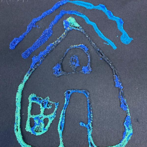 sand painting - everything is made of atoms