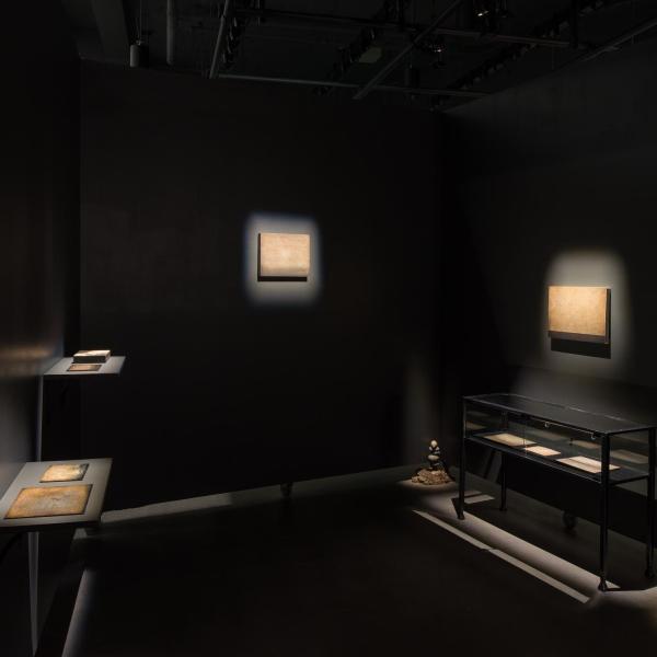 Herbert Pföstl, Selected works from the “departing landscapes” series, oil on wood and oil on canvas mounted on wood