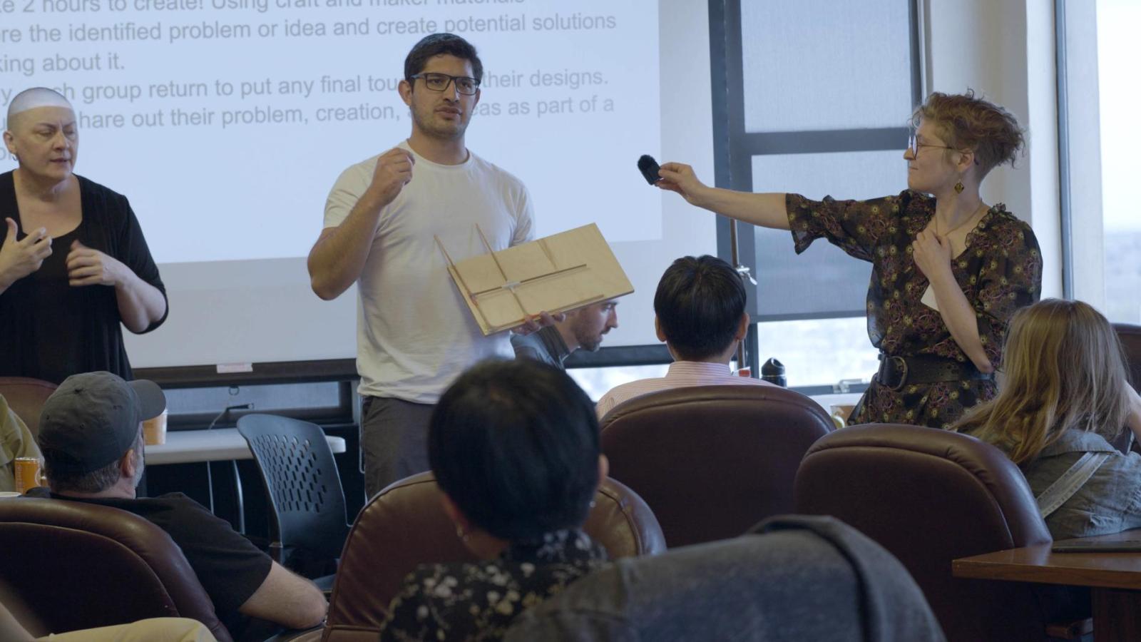 A man describes holds up a homemade device