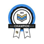 OER Champion digital badge awarded by the CU System.