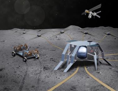 FARSIDE, an artist illustration of the concept on the surface of the Moon.