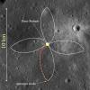 Illustration of FARSIDE on lunar surface with base station and antennas notated