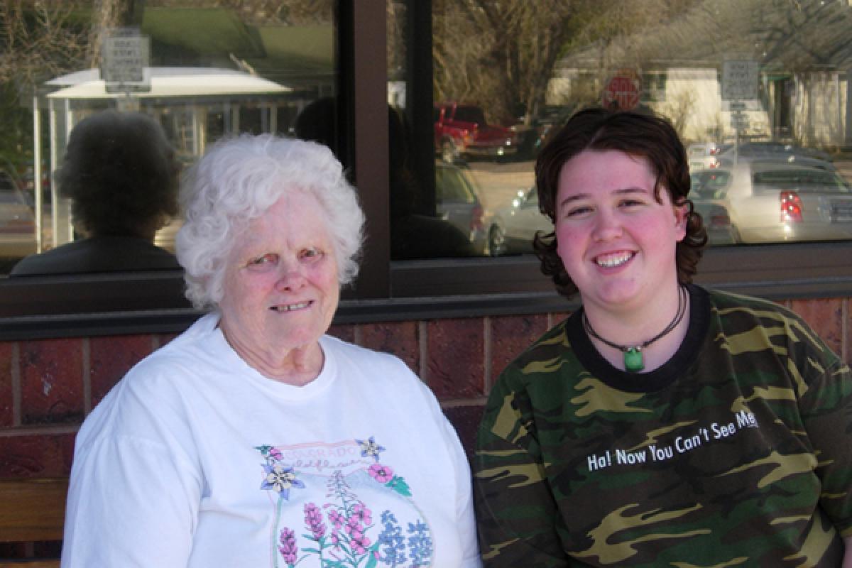 Katie with one of the student participants