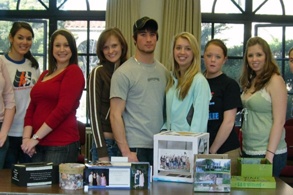 Student participants with their memory boxes