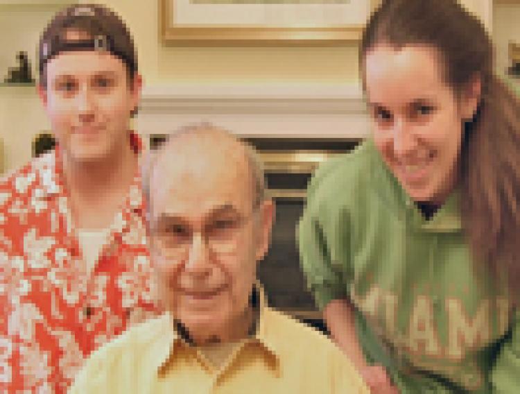 Irv with two students