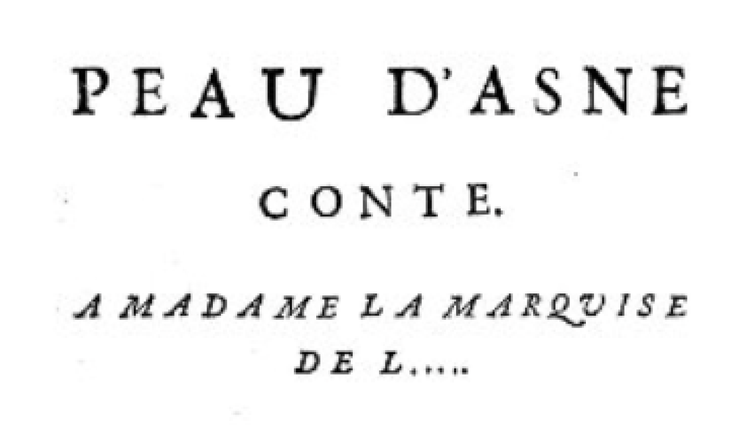 Screenshot of first page of the tale, text only (French), "Peau d'asne".