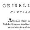 Screenshot of first page of the tale, text only (French), "Griselidis Nouvelle".