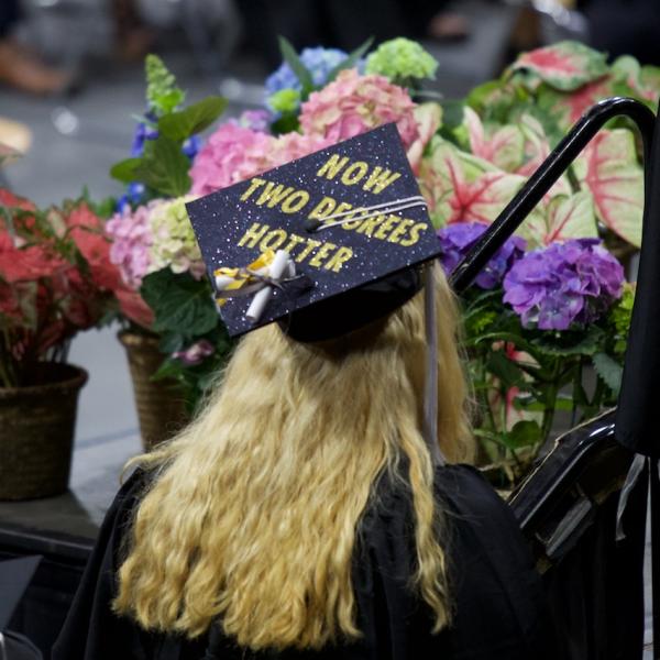 Cleverest mortarboard statement, 2017: "Now two degrees hotter"