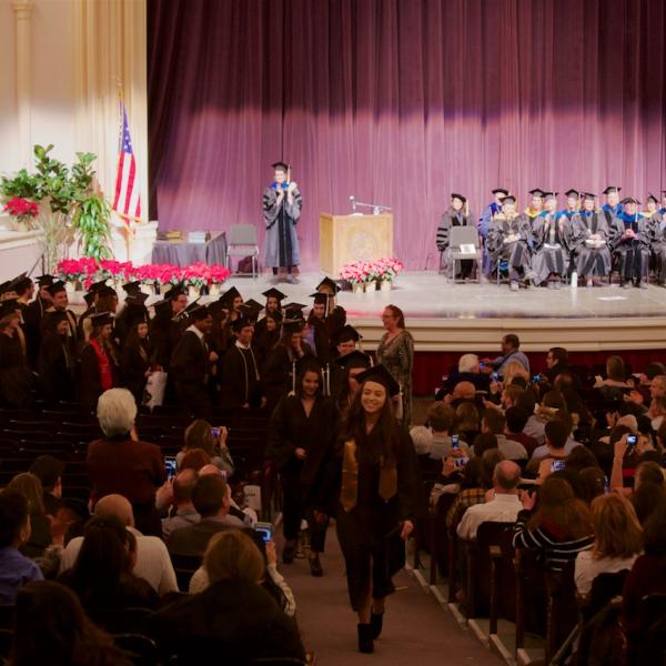 The undergraduates lead the recessional