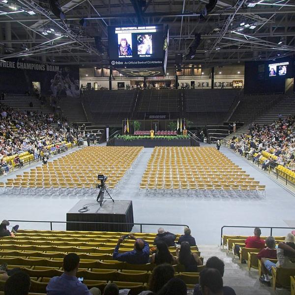 500-plus chairs await the graduates before the ceremony