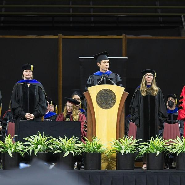 Chair Leaf Van Boven announces the faculty awards