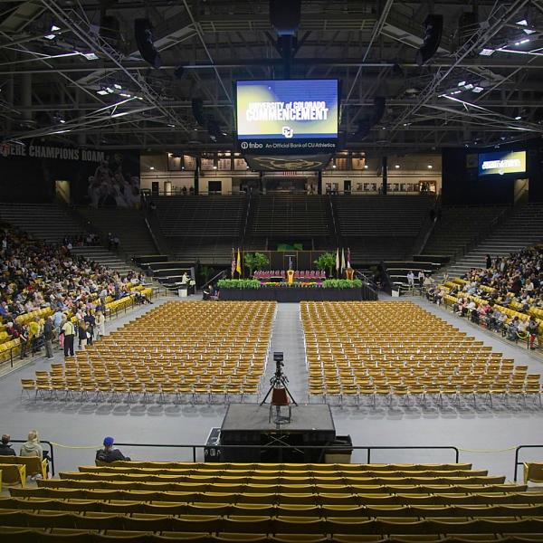 The stage is set before the ceremony