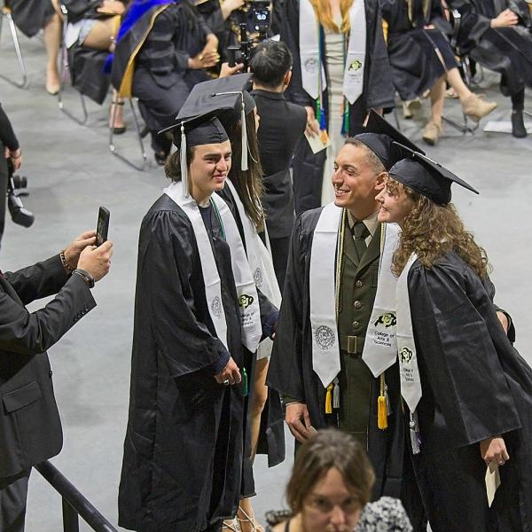 A quick photo before crossing the stage