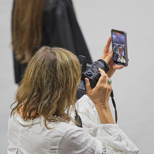 I really don't think this person was taking a picture of her phone taking a picture, but the meta aspect is intriguing.